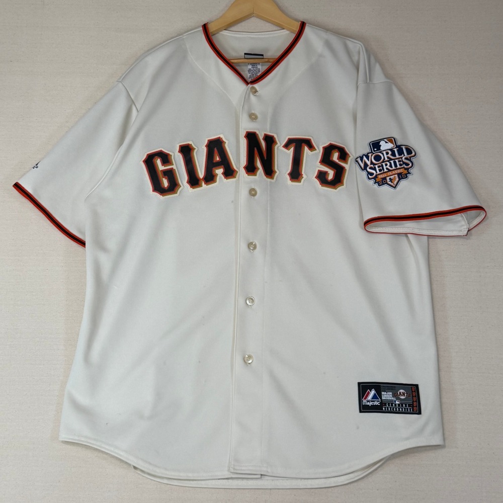Majestic San Francisco Giants Tim Lincecum 2010 World Series Jersey XL Cream